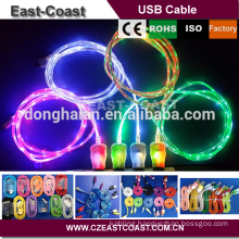Mixed Color transparent Shining usb charger cables
